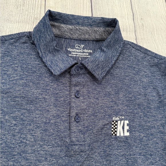 VINEYARD VINES Performance Men's KE Blue Heathered Polo Shirt - Size XL - Picture 6 of 8